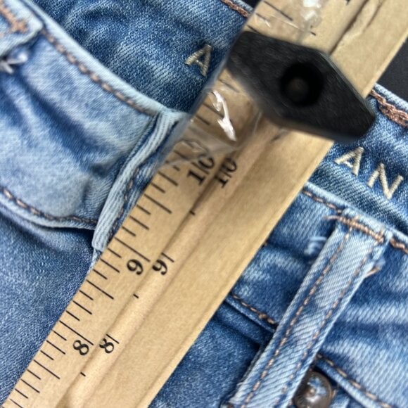 American Eagle Jean Women 26x30* Super High Rise Flare Blue Stretch Denim Tag 2R - Picture 15 of 16